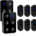 Wireless Caregiver Pager Call Button Nurse Call System 500Ft Range with LED Number Display for Elderly/Patient/Disabled at Home/Hospital/Clinic(6 Waterproof Call Button & 2 Receiver)