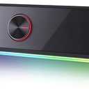 Redragon GS560 RGB Desktop Soundbar, 2.0 Channel Computer Speaker with Dynamic Lighting Bar Audio-Light Sync/Display, Touch-Control Backlit with Volume Knob, USB Powered w/ 3.5mm Cable, Black