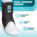Med Spec ASO Ankle Stabilizer - Lace Up Ankle Brace for Sprained Ankle and Peroneal Tendonitis, Orthopedic Ankle Support for Men, Women, Adults, Teens and Kids, Sports Injury Recovery (Black, M)