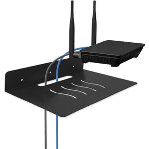 Steel Floating Shelves for Wall,Small Wall ShelfSuitable for Bedroom, Living Room, Bathroom, Kitchen, Office (Black, 11.81x8.46 in), 1Pack 11.81x8.46 in