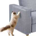 Cat Scratch Couch Protector with Natural Sisal for Protecting Couch Sofa Chair Furniture 23.6" L*19.7" W(Smoke Gray, Right Hand)