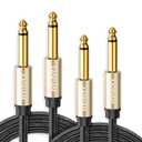 2-Pack 1/4 Inch TS Instrument Cable 25 Feet /8M Electric Guitar Cables Quarter Inch Mono Jack Cord for Electric Guitar, Mandolin, Bass AMP, Keyboard, Mixer, Equalizer