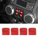 Voodonala for Jeep JK JKU 2012-2018 Window Control Switch Button Cover, 4Pcs Aluminum Alloy Window Switch Cover Trim Interior Accessories Compatible with Jeep Wrangler JK 2012-2018(4Pcs)