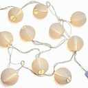 SUNSGNE 8.5Ft Cute White Lantern String Lights, 10 Mini LED Oriental Style White Lanterns Plug in Home & Garden Decorative Lights for Indoor/Outdoor Patio Party Wedding Bedroom Bistro Bar