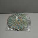 Beaded Placemats - Circle Placemat Set of 2 for Dining Table Decor - 13 Inch Fancy Gold - Teal Placemats for Thanksgiving, Boho Party, Christmas Table Centerpieces - Teal/Gold