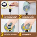 Yarra-Decor Bedside Lamp with USB Port - Touch Control Table Lamp for Bedroom 3 Way Dimmable Nightstand Lamp with Round Denim Fabric Shade for Living Room, Dorm, Home Office (LED Bulb Included)