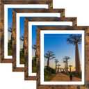 SESEAT 8x10 Picture Frames Rustic Distressed Brown for Wall or Table Top Display, Packs 4