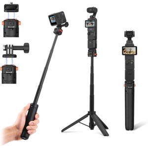 Osmo Pocket 3 Tripod for Action Camera, Mini Table Desk Extendable Tripod Stand Small Handheld Selfie Stick with Quick Release 1/ 4'' Screw Vlog for DJI Action 5 Pro for Insta360 X4 X5 X3 Accessories