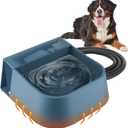 PETLESO Automatic Heated Water Bowl for Dogs Cats, Outdoor Heated Dog Bowl with Auto Fill, 2L Winter Heating Waterer Provide Drinkable Water for Chickens, Rabbits, Birds, Goats, Feral Animal