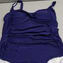 Yonique Women Plus Size One Piece Swimsuits Tummy Control Bathing Suits Twist Front Ruched Swimwear (Navy Blue) 16W