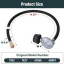 25IN Hose and Regulator Kit for Weber, Fits Weber Spirit, Genesis, and Summit Propane Gas Grill, Includes 200/300/400/Silver/Gold Series, for Weber Grill Parts 7502, 7627, 67069, 69891