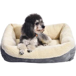 Amazon Basics Anti-Slip Self-Warming Pet Bed For Cat or Dog, Rectangle, Grey, 24"L x 20"W x 7"H