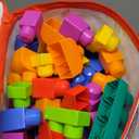 MEGA BLOKS First Builders Toddler Blocks Toys Set, Big Building Bag with 80 Pieces and Storage, Blue, Ages 1+ Years