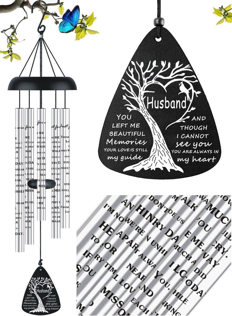 Sympathy Memorial Wind Chimes Bereavement Memorial Gifts for Loss of Husband Sympathy Memorial Gifts for Loss of Loved One in Memory of Husband