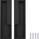 MOROBOR Zinc Alloy Flush Pull Handles, 2pcs Embedded Sliding Door Handle with Hidden Screws, 7.95'' Modern Simple Door Pull Handle for Sliding Barn Drawer Cupboard Wardrobe/Matte Black (202mm)