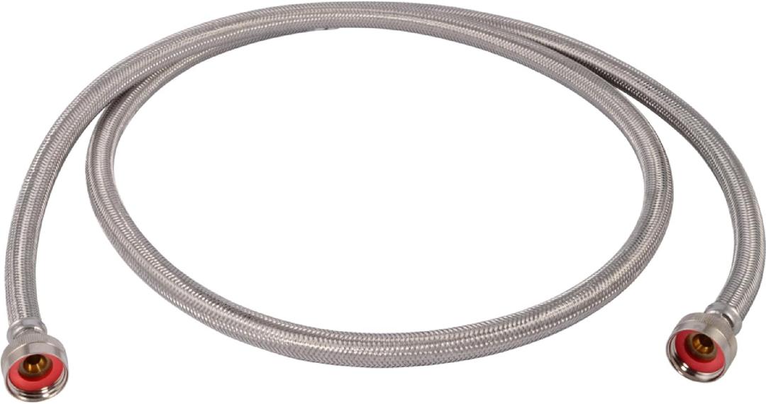 Eastman 6 ft Washing Machine Hose Connector, 3/4 in FHT x 3/4 in FHT, Braided Stainless Steel, 48369