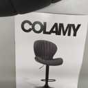 COLAMY Bar Stools Set of 2, Adjustable Modern Swivel Bar Chairs, Faux Leather Upholstered Barstools Counter Height with High Backrest for Bar, Kitchen Island, Dining Room, Black