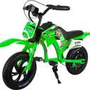 Kids Motorcycle,C6 Kids Electric Dirt Bike,12-inch 300W brushless Motor,3-Speed LCD Display,10 MPH Top Speed,LED Brushless Controller + Moto Sound8 Miles Range,Green