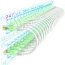 Cat6a Patch Cables Slim 3ft (24 Pack), Flexible Cat6 Ethernet Patch Cable 10G 550MHZ, 28AWG Pure Copper Cat6 Patch Cable for Network Cabinet, Cat 6 Patch Cable White