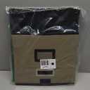 Huolewa Faux Leather File Organizer Box with Lid, Collapsible Hanging File Folder Box Organizer with Plastic Slides, Decorative Home/Office Filing System Boxes for File and Folder Storage-Khaki