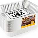 EHOMEA2Z Aluminum Pans Disposable Half Size (10 Pack)  MADE IN USA  9x13 Heavy Duty Foil Pans, Durable & Recyclable Baking Pans, Eco-Friendly, Lightweight, Great for BBQ, Parties & Catering