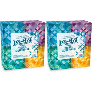 Presto! Facial Tissues, 3-Ply, Ultra-Soft | Premium | 264 Count | 8 Packs