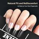 3 x JODSONE Long Straight Nails Tips Full Cover Soft Gel Nail Tips for Professional Pre-shaped Straight Shape False Nail Half Matte Fake Nail 240PCS 12 Sizes