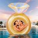 HeySplash Pool Floats, Inflatable Pool Float, Large Floatie for Bachelorette Party, Swim Tube River Lake Beach Bride Wedding Decor Fun Toy Raft Adults