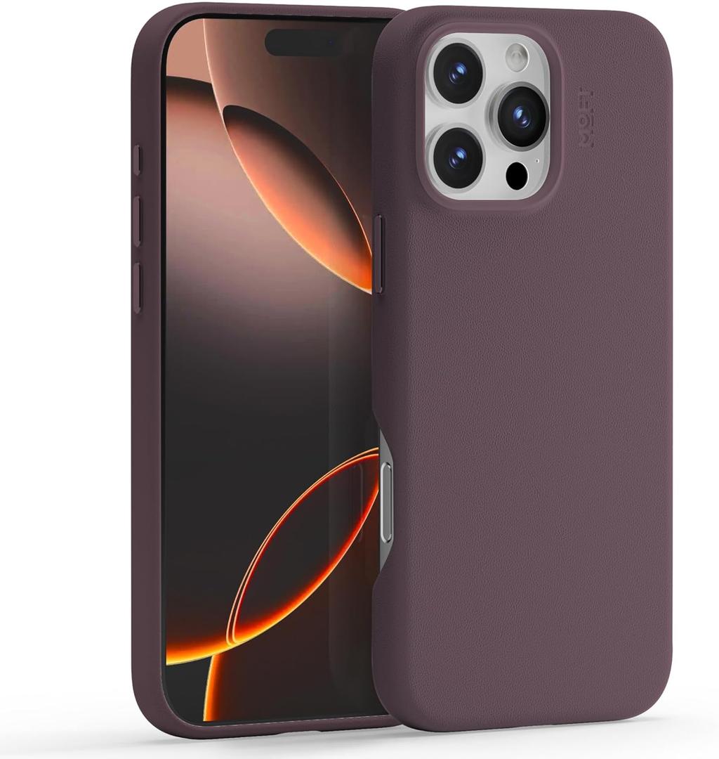 MOFT Snap Case MOVAS for iPhone 16 Pro Max Case, Compatible with MagSafe, Magnetic Premium Vegan Leather Phone Case with Smooth Feeling, Enduring Color Minimalist 6.9in Protective Case, BlackBerry