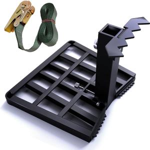 Hunting Saddle Platform Tree Stands, 15"x 13" All Metal Structure Durable Withstand 500 LBS, Adjustable Folding Ridge Grips with Ratchet Straps Climbing Tree Stand (Heavy Duty Foldable)