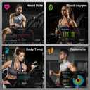Smart Ring with Call/Clock/Events Alerts, No APP Subscription, Body Temp/Heart Rate/Women's Health Tracker, 5ATM Waterproof Fitness Ring for Android & iOS, Size: 7#