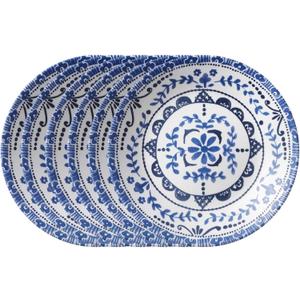 Corelle Vitrelle 6-Piece Appetizer Plates Set Triple Layer Glass and Chip Resistant, 6-3/4-Inch Lightweight Round Plates, Portofino