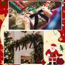 Riceshoot 30 Pcs Velvet Christmas Bow Decoration, 11 x 6.3 Inch Large Bows for Christmas Tree Gift, Xmas Ribbon Garland Ornaments for Wreath Garland Gift Wrapping Crafts Wedding Party(Black)