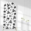 Motorcycle Racing Arch Backdrop Cover Black White Dirt Bike Backdrop 6ft Stretchy Spandex Fitted Motocross Arch Stand Cover for Motorcycle Wedding Bridal Shower Baby Shower Birthday Party Decors, 6ft x 6ft