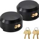 Pomunty 2 Pack Trailer Door Locks Keyed Alike Heavy Duty Hockey Puck Locks Reinforced Hidden Shackle Padlocks w/4 Keys Solid Steel Lock for Trailers Trucks Vans Shed Gates Garage