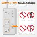 220V to 110V Voltage Converter, TESSAN Universal Travel Adapter with 4 USB Charger (1 USB C), 3 AC Sockets and EU/UK/AU/IT Plug Power Adaptor, Step Down Transformer Outlet Converters for International