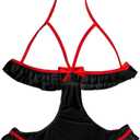 Sexy Nurse Costume Lingerie for Women, 2 Pcs Nurse Lingerie Set with Headband Sexy Halloween Costume Woman 2026 (onesize 2-8, Black)