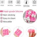 4 x Bow Chocolate Molds Silicone 2Pcs, 2.72 Inch Small Bowknot Fondant Mold for Cake Decorating, Flexible Bowing Shape Trays for Cookies Candy Rice Krispies Treats, DIY Party Dessert Baking Supplies
