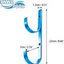 Swimming Pool Aluminum Pole Hanger Set, Blue, 2-Pack (4 Hooks), for Telescoping Poles, Leaf Rakes, Skimmers, Nets, Brushes, Vacuum Hoses (2pk)