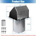 8 Inch Hooded Wall Vent with Screen and Damper, Exhaust Vent Cover Outdoor Dryer Vent Cover Outside External Extractor Wall Vent Hood for Kitchen Range Hood and Dryer, Bathroom, Basement(Black)