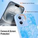 Fiyart Designed for iPhone 16 Case Cute Flower Floral Sunflowers Design,Soft Slim TPU Anti-Scratch Phone Cover for Women Girls 6.1"-Blue