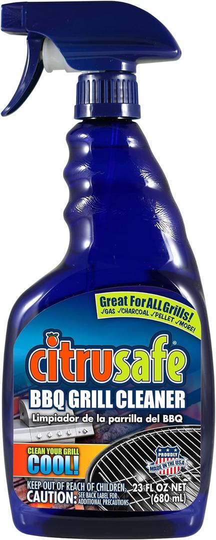 Grill Cleaning Spray - BBQ Grid And Grill Grate Cleanser By Citrusafe (23 oz)