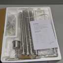 Floor Lamp for Living Room with 3 Color Temperatures Standing Lamp with Adjustable Beige Linen Lampshade Tall Lamps for Bedroom Office Classroom Dorm Room, 9W LED Bulb Included, Silver