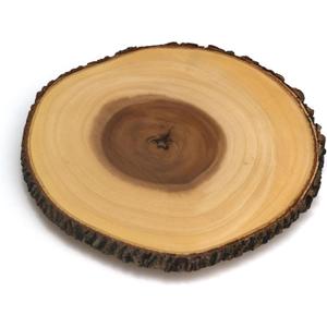 Lipper International Acacia Tree Bark Footed Server for Cheese, Crackers, and Hors D'oeuvres, Large (13")