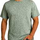 2 x Men's Athletic T Shirts Crew Neck Breathable Quick-Dry Short Sleeve Workout T Shirt for Gym Running Fitness 1&2&5 Pack