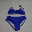 ZAFUL Women High Waisted Bikini Sets Two Piece Swimsuit Push Up Twist Front Ruched Bathing Suit (Large, Royal Blue)