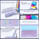 RAYMCRAFT for iPad 11th(A16, 2025)/10th Generation Case with Keyboard, 360 Rotatable Case & Detachable Backlit Keyboard, Precision Cutouts and Pen Holder for iPad A16 11''/10th 10.9'', Purple