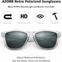 AZorb Polarized Sunglasses for Women Men, Trendy Classic Retro Square Designer Sunglasses with UV Protection (Black/Grey + Clear Grey/Grey + Clear/Blue)