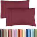 King Pillow Cases Set of 2 - Ultra Soft Hotel Quality Pillowcase Covers - Comfy, Cozy & Wrinkle Free - Shrinkage, Stain and Fade Resistant - Machine Washable Pillow Protectors - 2 Piece Set - Burgundy