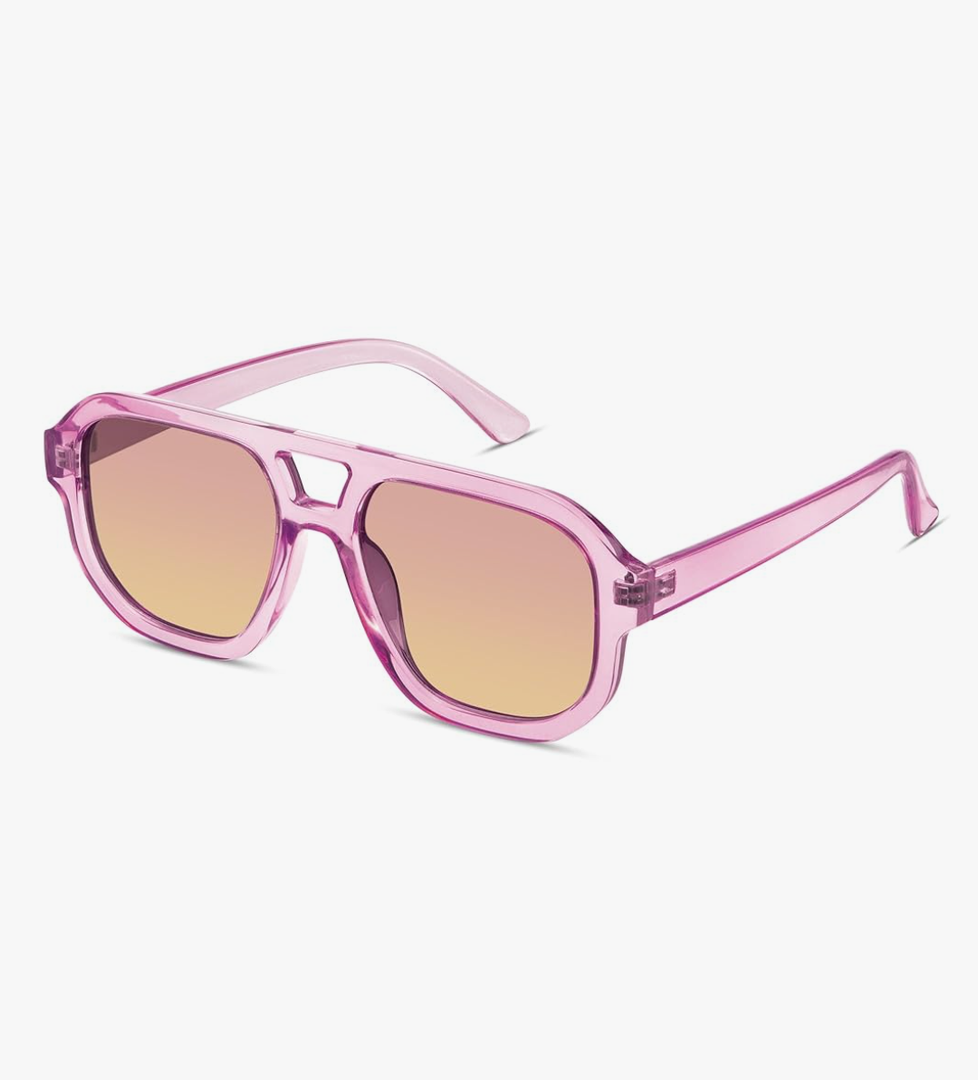 livho Trendy Polarized Square Aviator Sunglasses Women Men Square Eyewear Frame, Retro Sun Glasses for Women Men 2025 Shades
